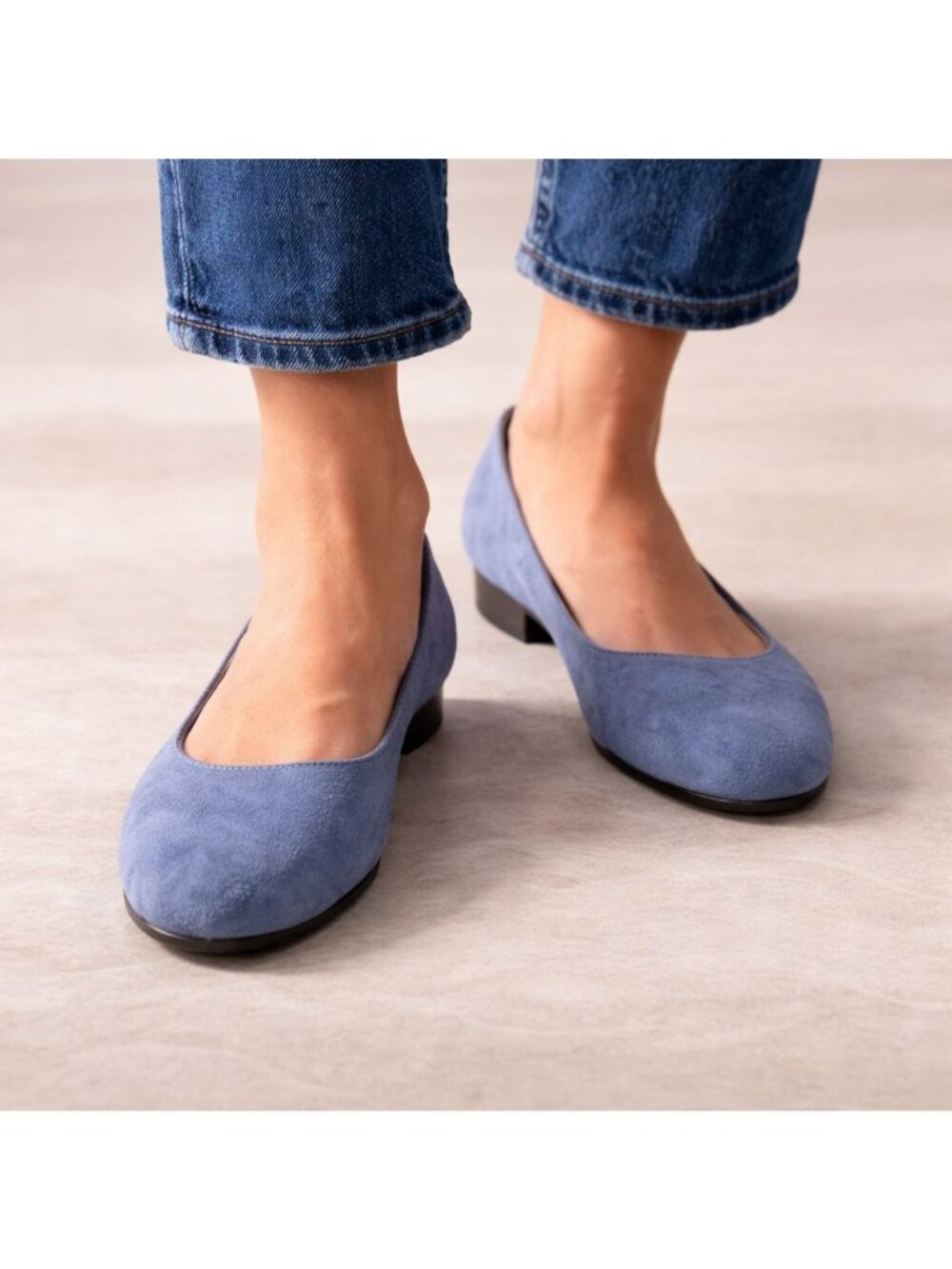 Madewell The Mylie Ballet Flat Suede Basalt Blue Womens 7.5M Minimalist Timeless - Picture 5 of 16